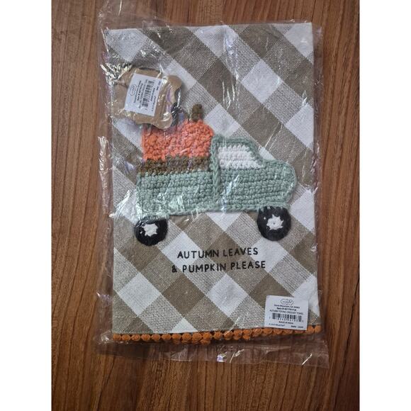 Amazon Mud Pie Thanksgiving Crochet Towel, Autumn, 21" x 14" Brown Cute S6 - Picture 4 of 5